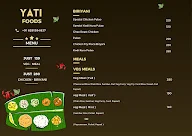 Yati foods menu 1