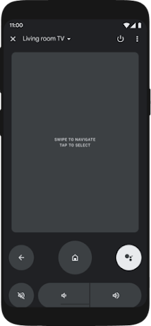 An Android phone running the Google TV remote feature.