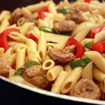 Bow Tie Pasta with Sausage and Sweet Peppers was pinched from <a href="http://allrecipes.com/Recipe/Bow-Tie-Pasta-with-Sausage-and-Sweet-Peppers/Detail.aspx" target="_blank">allrecipes.com.</a>