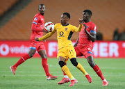 Khama Billiat of Kaizer Chiefs challenged by Lubeni Haukongo of Chippa United during the DStv Premiership 2021/22 match between Kaizer Chiefs and Chippa United on the 16 October 2021 at the FNB Stadium, Johannesburg.