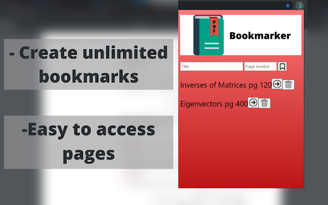 PDF Bookmarker chrome extension