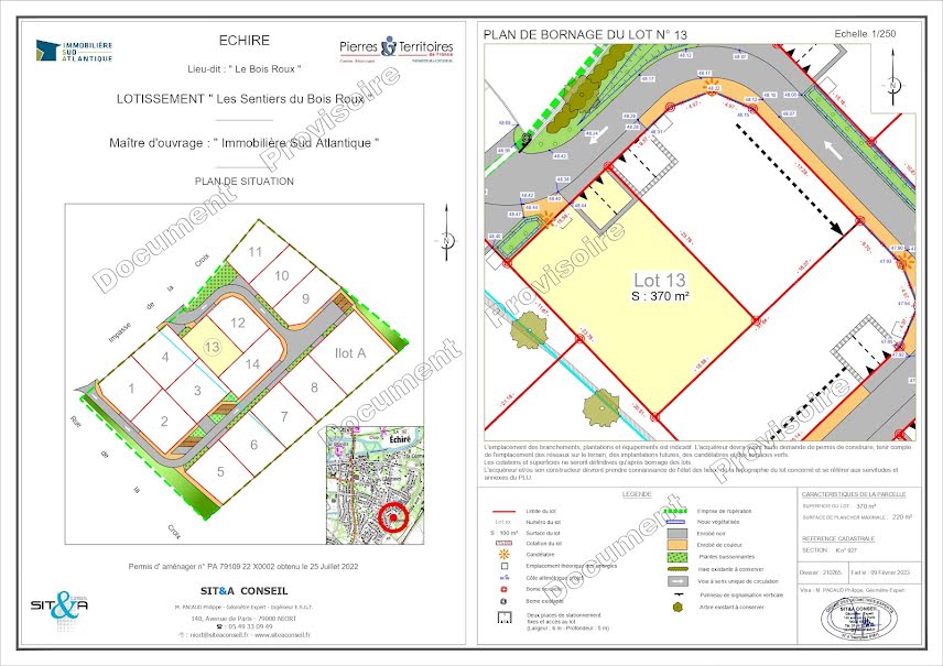 Vente terrain  370 m² à Echiré (79410), 55 000 €