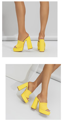 Title 4, Double-layer waterproof platform thick heel kni...
