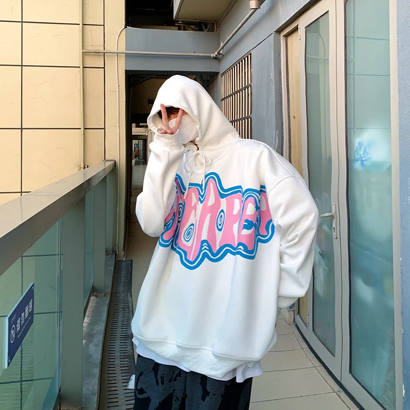 Modedruck-Hoodie-Jacke, lockeres Sweatshirt