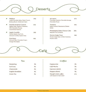 Cafe Mangii menu 