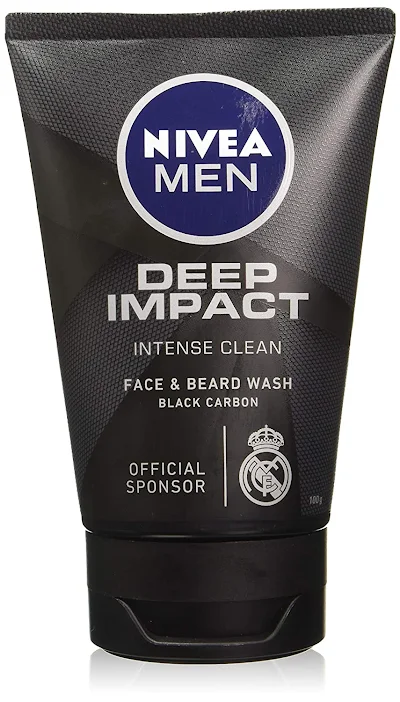 Nivea Men Face Wash, Deep Impact Intense Clean, For Beard & Face - 100 gm