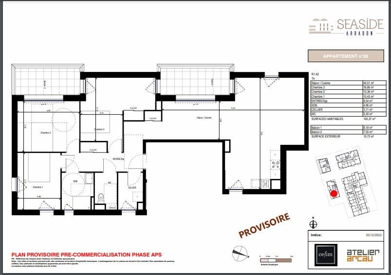 Vente appartement 4 pièces 107 m² à Arradon (56610), 670 000 €