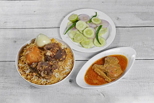 Special Mutton Biryani With Chicken Chaap And Salad Combo