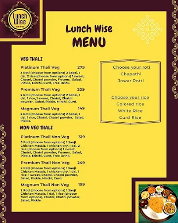 Lunch Wise Meal For All menu 