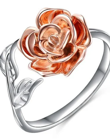 Rose gold plated rosette ring Elega - 2