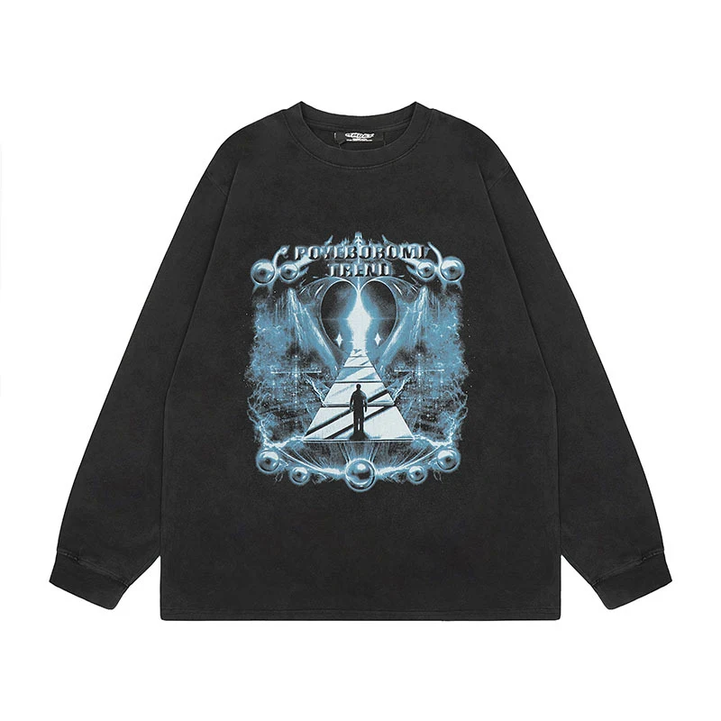 Američki Stil Hip Hop Retro OVERSIZE Majica Dugih Rukava Udobna i Moderna za Svakodnevno Nošenje Urbanog Stila Savršen Izbor
