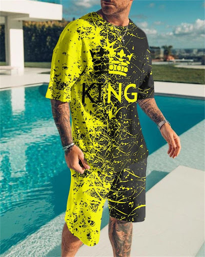 Title 2, Mens Casual Simple T-Shirt Shorts Set, your go...