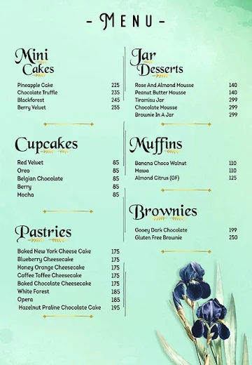 Iriss Bakery & Patisserie menu 