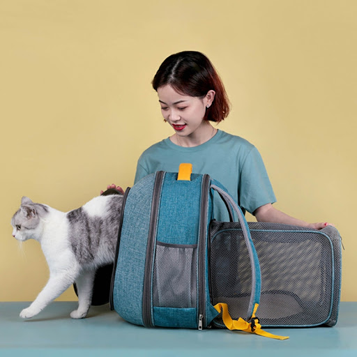 Title 1, Foldable Transparent Mesh Window Pet Backpack w...