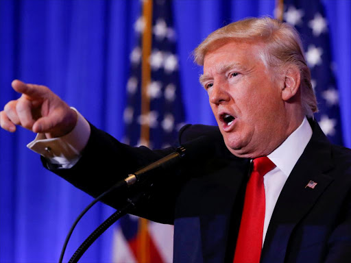 US President-elect Donald Trump speaks during a press conference in Trump Tower, Manhattan, New York, US, January 11, 2017. /REUTERS