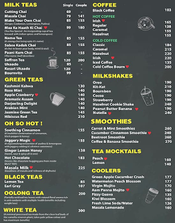 Tea Pea Cafe menu 