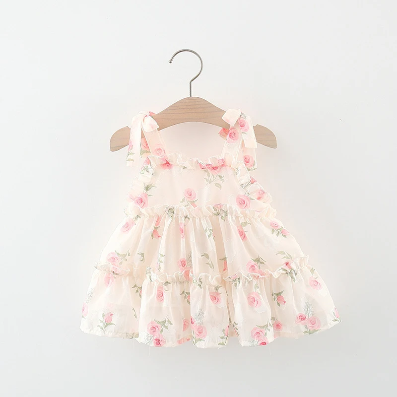 Mouwloze chiffon prinsessenjurk met dubbele laag, koel en meerlagig, ideaal voor warme dagen, feesten en speciale gelegenheden.