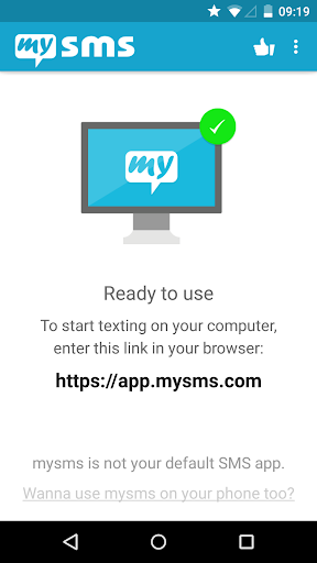 Screenshot mysms - Remote Text Messages