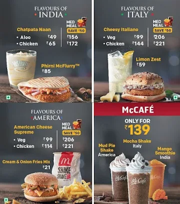 McDonald's menu 