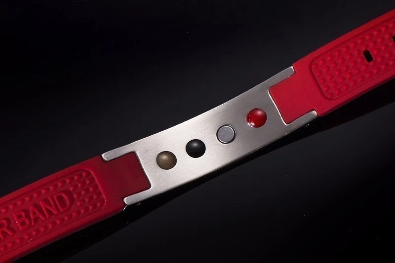 Hottime 4 in 1 Bio Elements Energy Silicon Sport Bracelet Bangle Multicolor Power Bands Balance Stainless Steel Metal Br