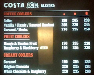 Costa Coffee menu 2