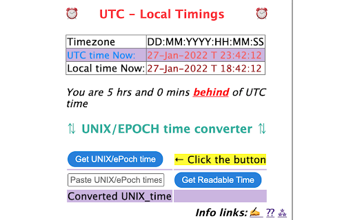 Time Viewer and UNIX time generator - uTiCh