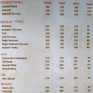 Palkhi Bar menu 