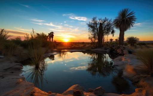 Desert Oasis Sunset