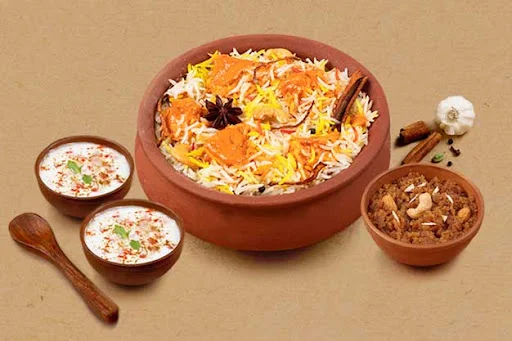 1 KG Paneer Makhani Matka Biryani + FREE Dessert