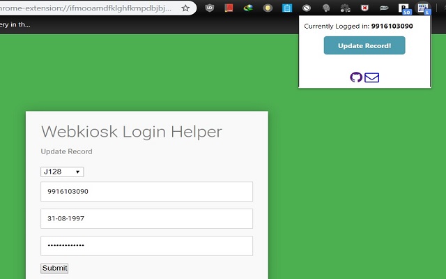 Webkiosk Login Helper chrome extension