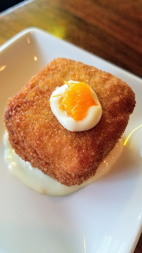 Superbite Happy Hour item of Duck Croquette a L'Orange with crispy duck rillette and tangerine aioli