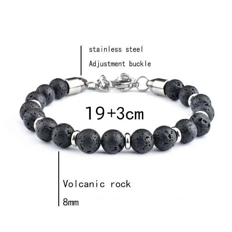 Title 11, Bracciale da uomo in acciaio inox con distanzia...
