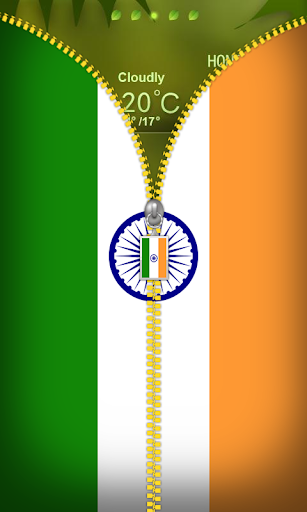 India Flag Zipper Lockscreen