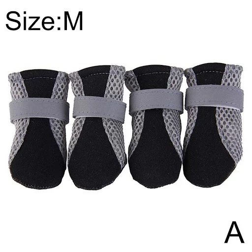 Breathable Pet Dog Shoes Outdoor Walking Net Shoes Soft Summer Pet Shoes Night Safe Non-slip Reusable Boots For Small Me