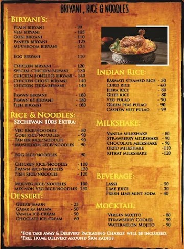 Dhanya Surabhi Restaurant menu 