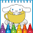 Cute Cinnamoroll coloring book icon