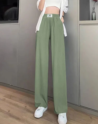 Pantalones finos de mujer de seda d - 2