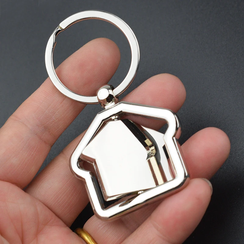Chaveiros Giratórios de Metal para Casa Simples Mantenha suas chaves seguras e organizadas com design elegante e rotação suave, perfeito para o lar.