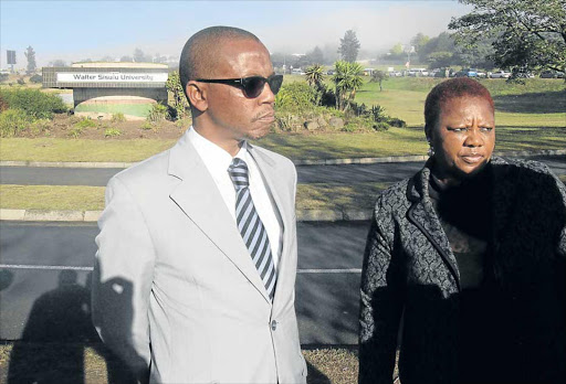 SECURITY CONCERN: Deputy minister of police Bongi Mkongi and WSU students affairs executive director Zodwa Dotwana during the deputy minister’s visit yesterday to the university's Nelson Mandela Drive campus Picture: LULAMILE FENI