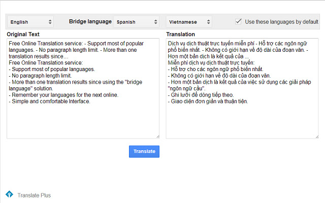 Translate Plus chrome extension