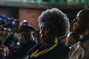 Jazz singer Dorothy Masuka at the memorial service of Bra Hugh Masekela. 