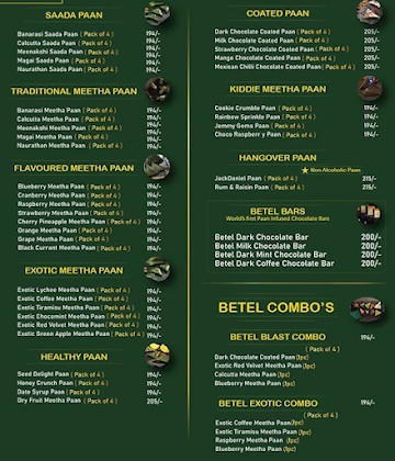 The Betel Leaf Co - Originally From Bangalore menu 