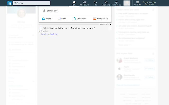 News Feed Eradicator for LinkedIn chrome extension