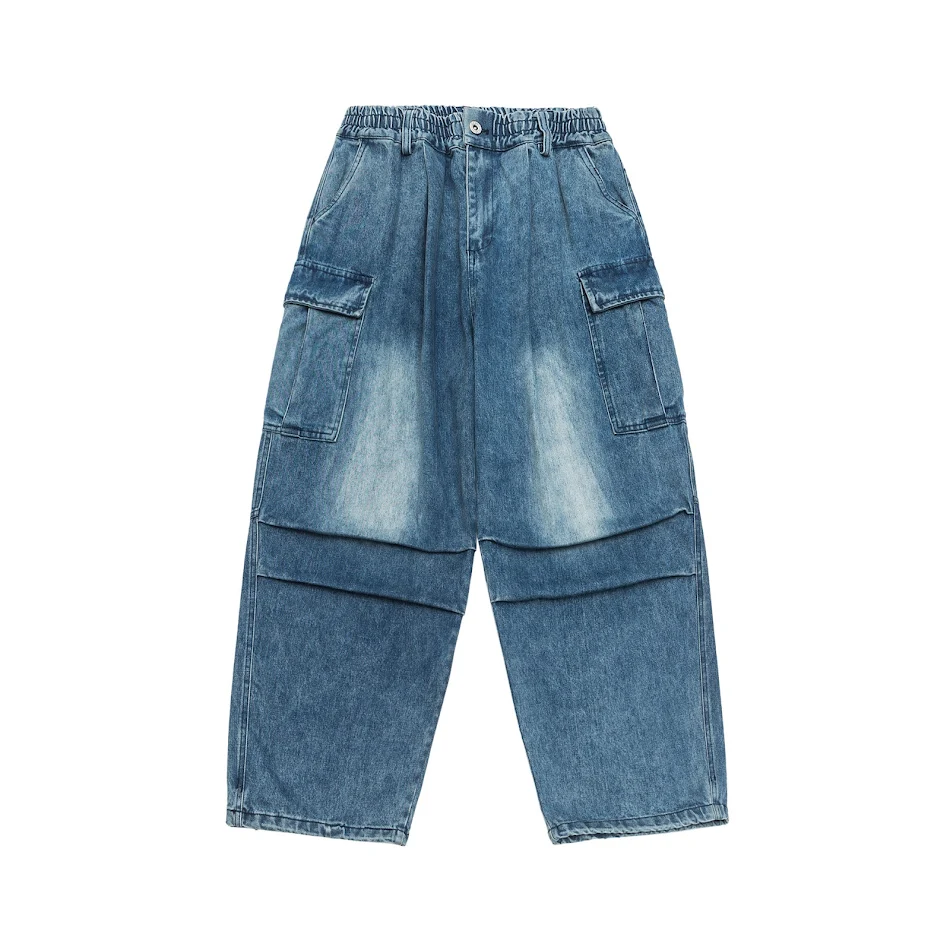 Season New Washed Fried Flower Denim Trousers