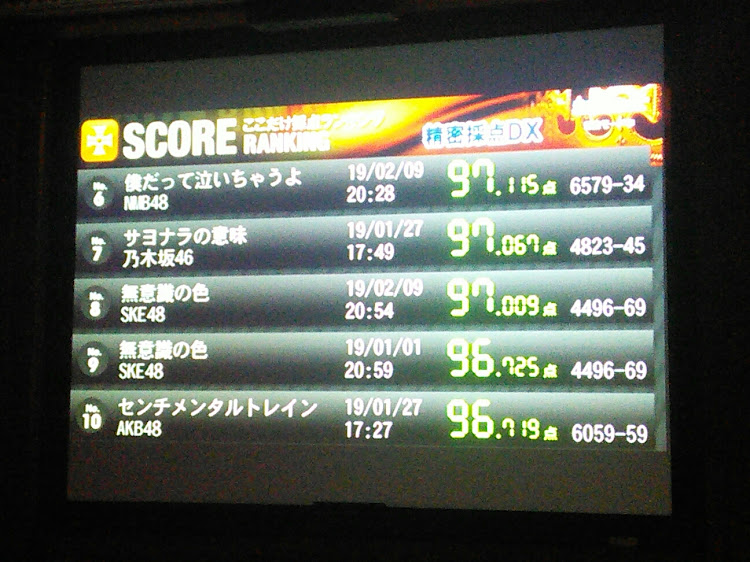 丙さんが投稿したカラオケ・全国ランキングバトルモード・NGT48・精密採点DXモード・ここだけランキングに関するカスタム事例の投稿画像3枚目