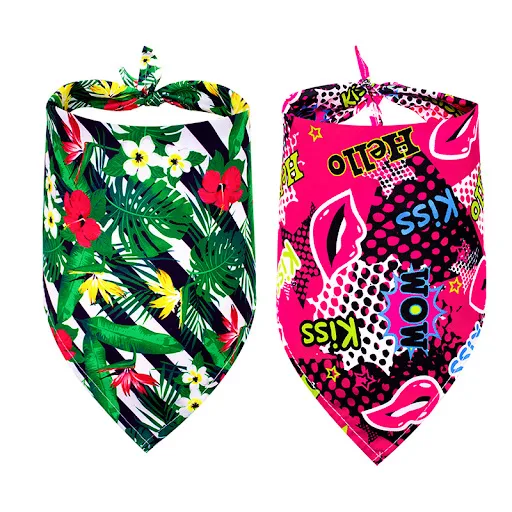 1 Pcs Dog Bandanas Summer Dog Accessories Cotton Pet Dog Bandana Scarf Small Dogs Cats Bibs Pet Accessories Bandanas Fo