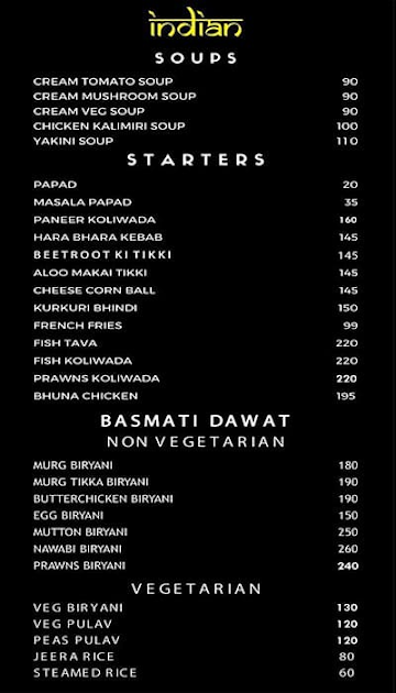 Kalakaar menu 