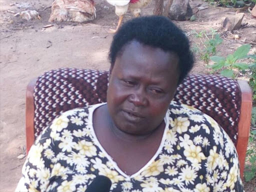 Jackline Simiyu, the mother of murdered 18-year old Isaac Kundu, speaks to journalists at their Matunda village home in Sirisia constituency, Bungoma, October 4, 2016. /BRIAN OJAMAA