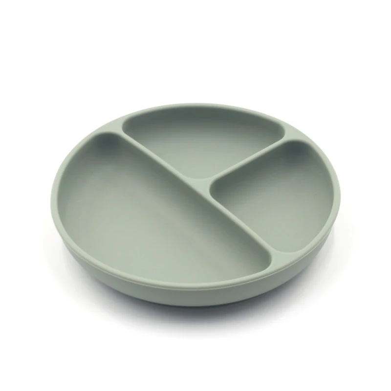 Children's Solid Colour Silicone Compartmentalised Dinner Plate — Makes mealtimes easier, cleaner, and fun — Perfect for