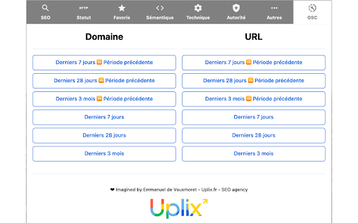 Extension SEO Chrome by Uplix.fr